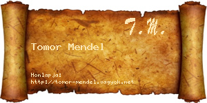 Tomor Mendel névjegykártya